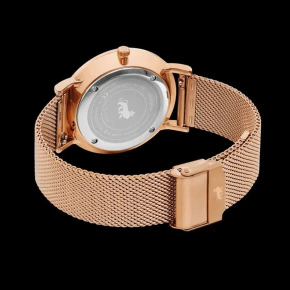 Larsson Jennings Lugano Milanese 40MM Rose Gold Satin-White